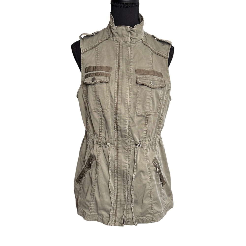 Gorpcore Olive Green Utility Coastal Grandmother Vest Cotton Lyocell Small Earth